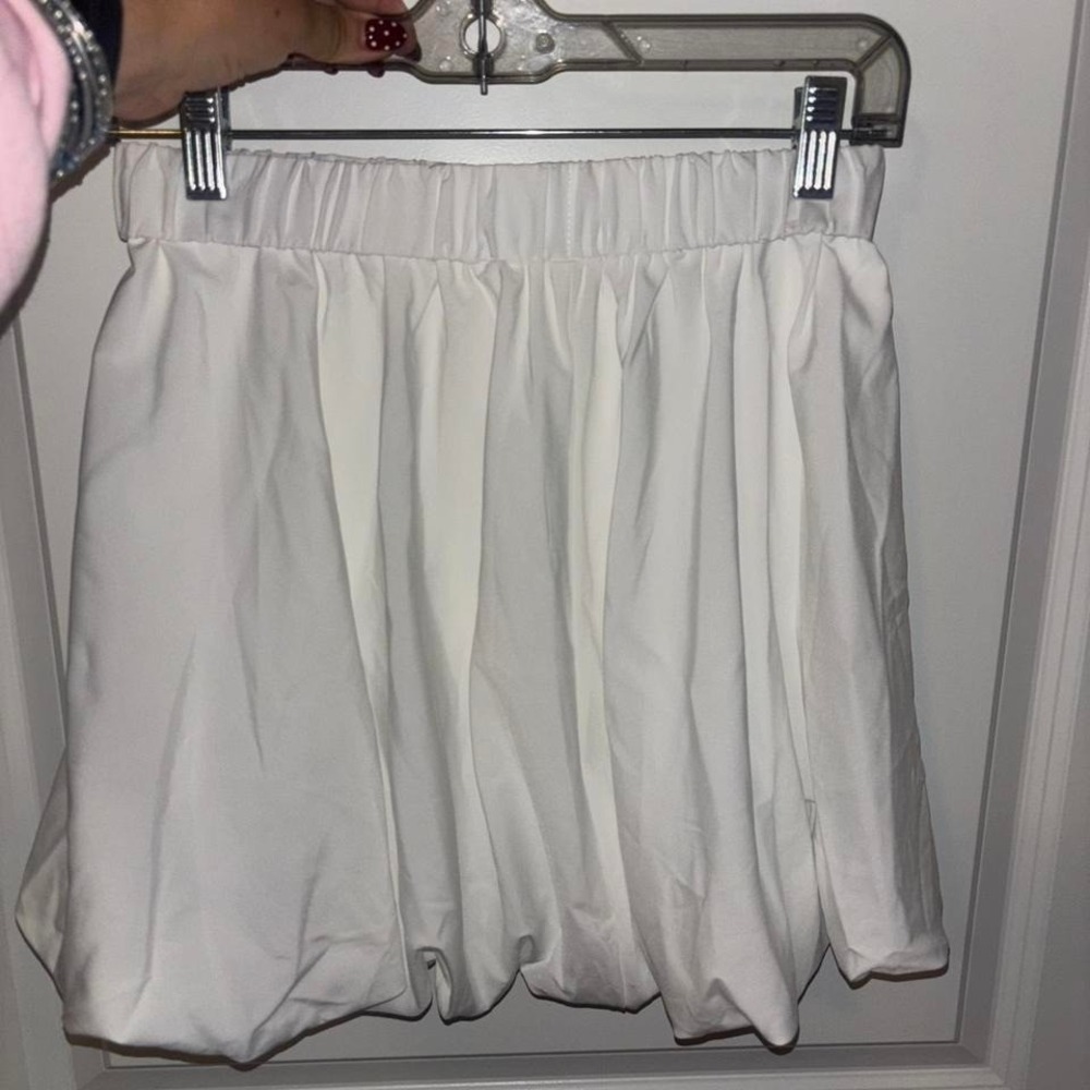 White mini skirt